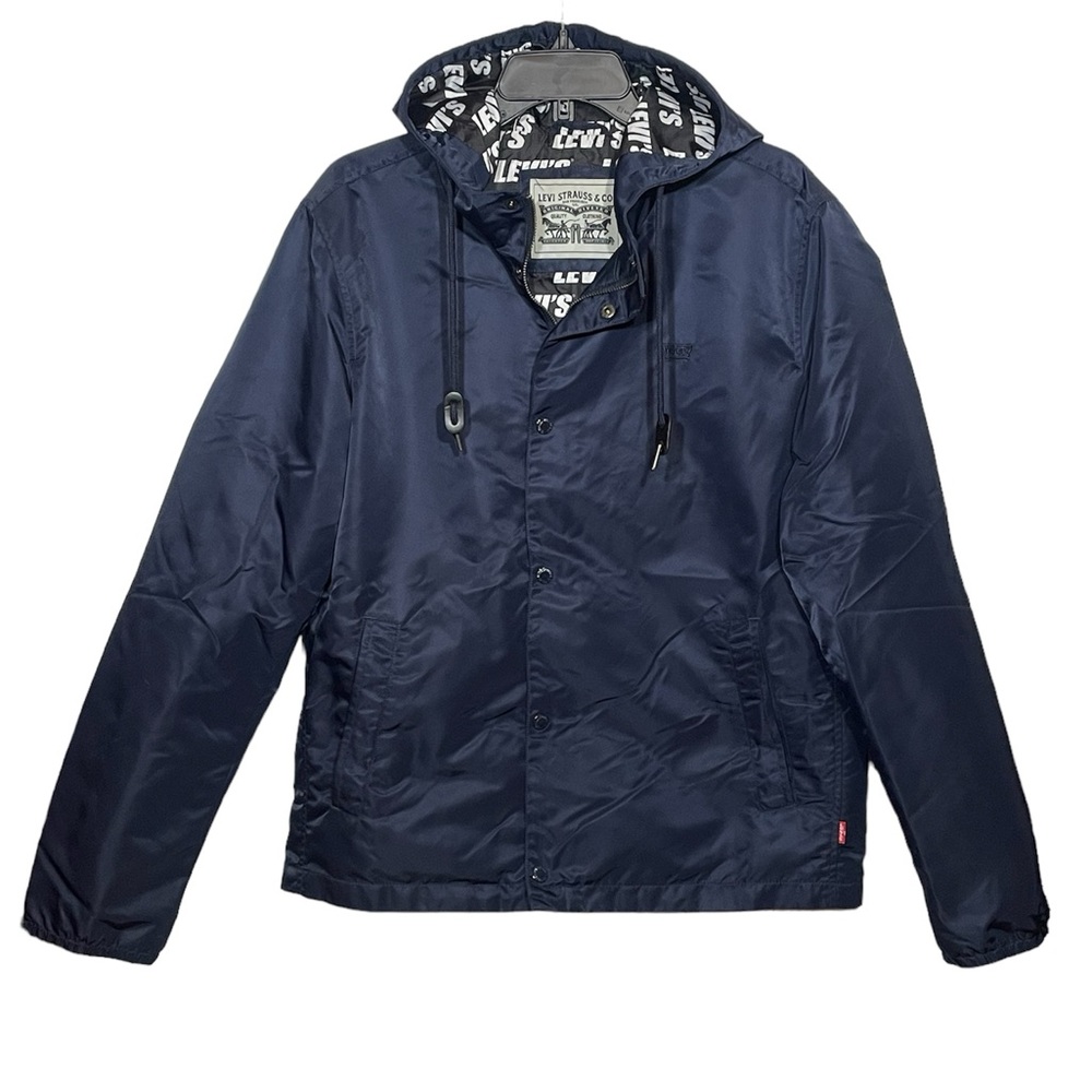 LEVI'S Mens Hooded Coaches Rain Jacket Water Resistant